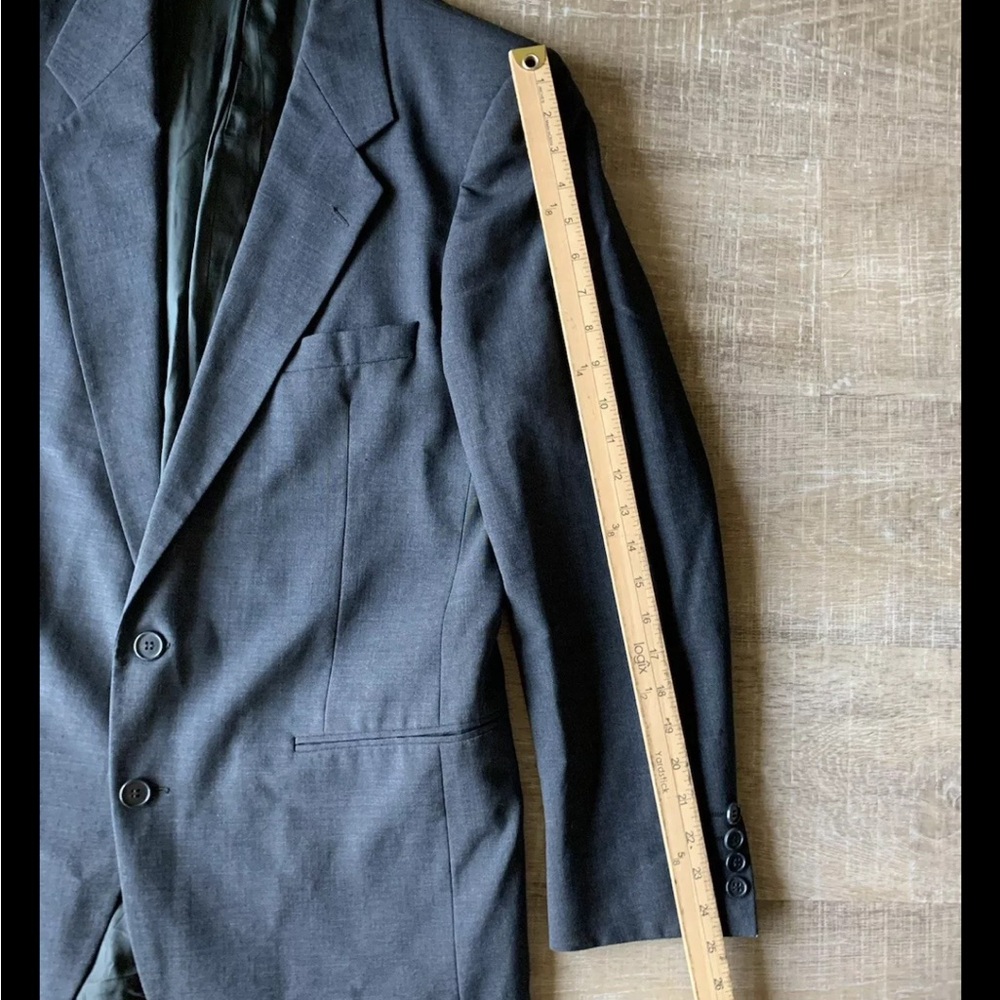 yves saint laurent  YSL  sports coat Suit blazer Mens Size 36R Wool France Gray - Picture 12 of 16